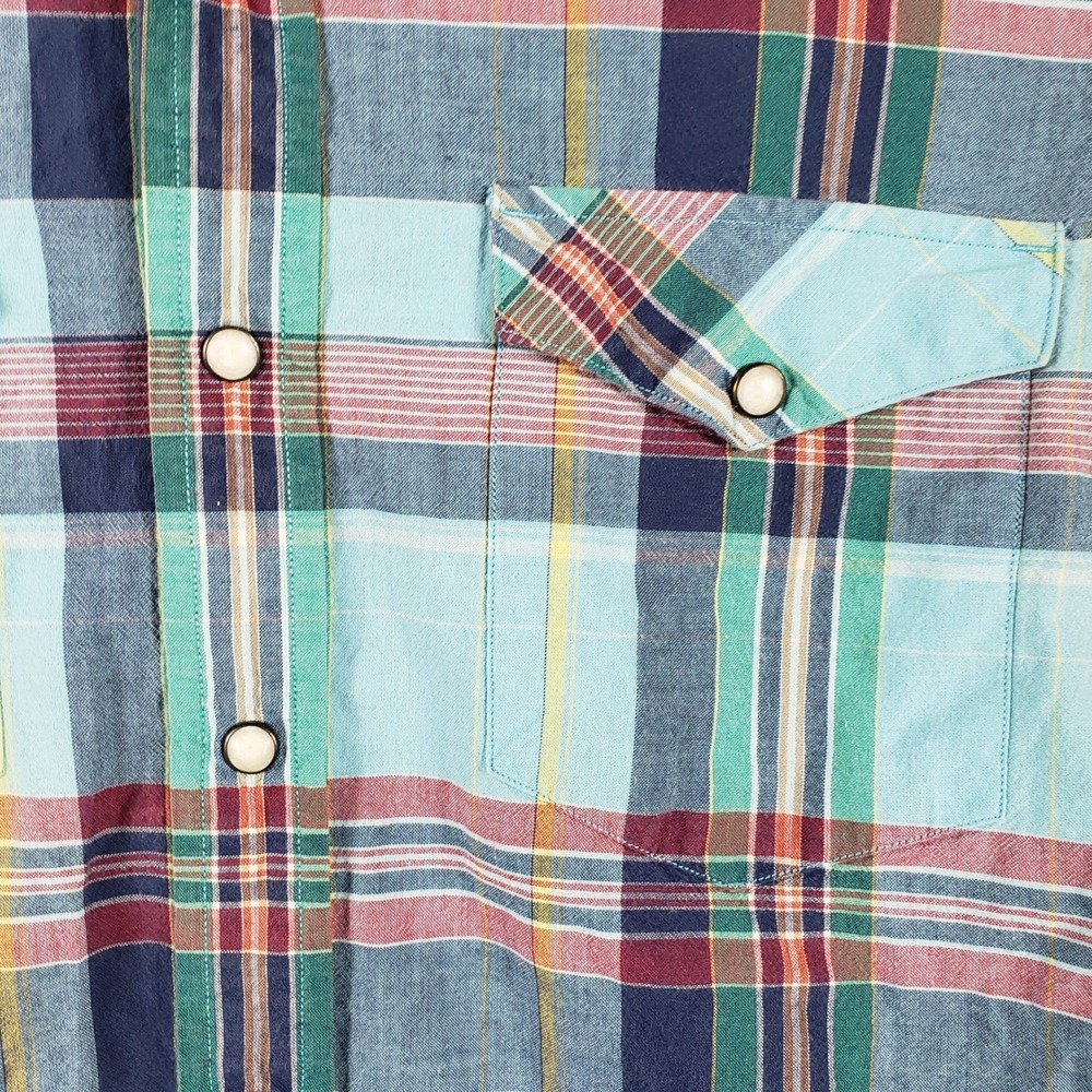Ralph Lauren Sport Plaid Button Down Shirt Blue‎ Green Women's Size 6 Preppy - Picture 7 of 8